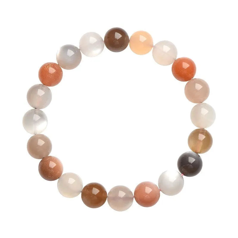 Natural colourful moonlight bracelet duobao with 8mm moonstone beads in single circle design