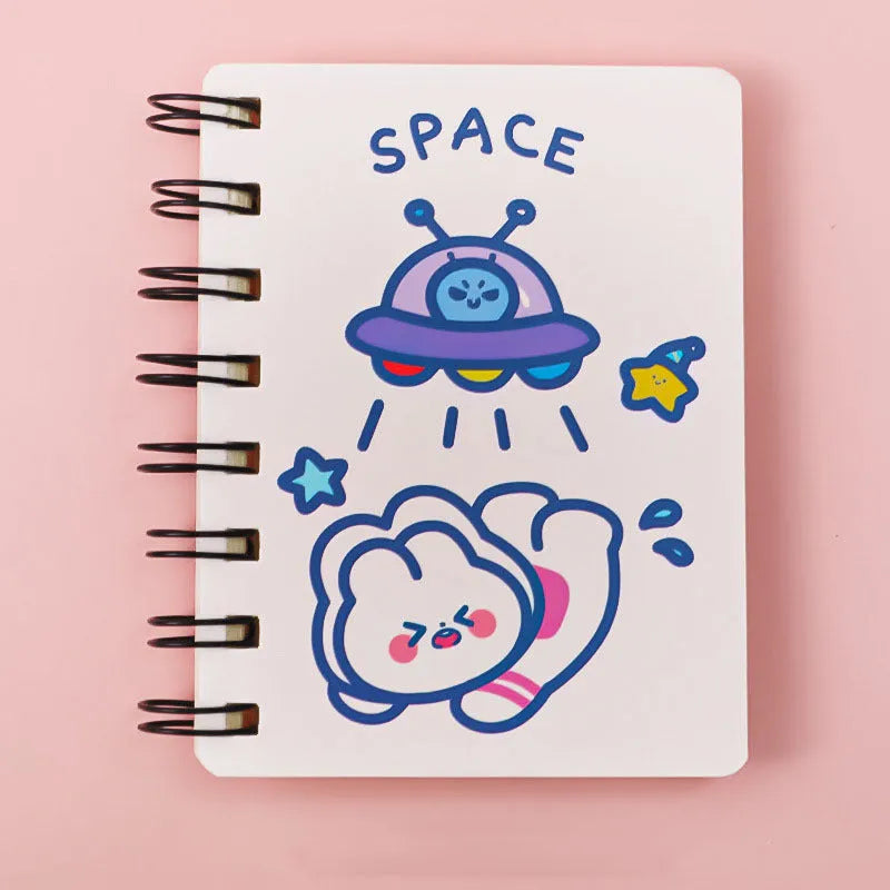 Astronaut Flipped Portable Pocket Flipper Notebook in A6 size with space-themed illustrated cover