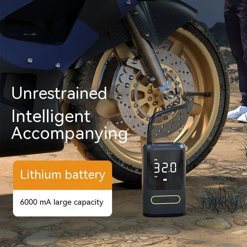 Handheld wireless charging digital display vehicle air pump with accessories