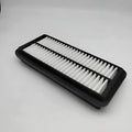 Black rectangular car air filter for Modern vehicles, dimensions 256mm by 113mm by 40mm.