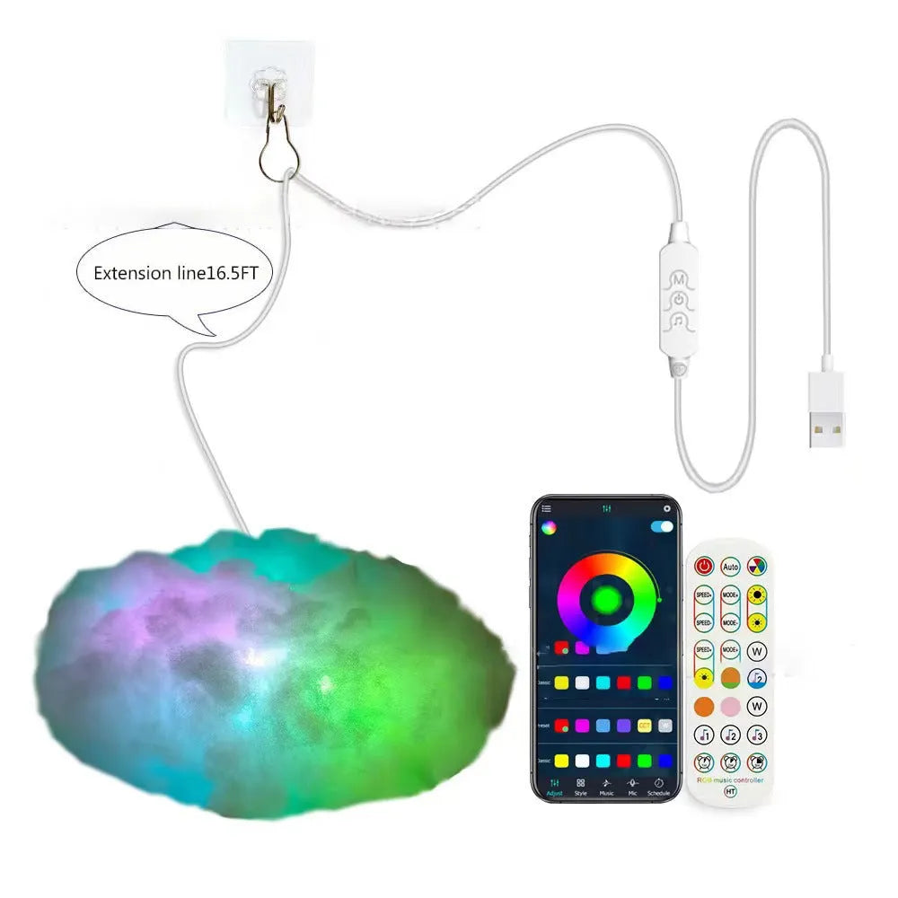 RGB Phantom Thundercloud LED Cloud Light plastic USB-powered decorative lamp with remote control
