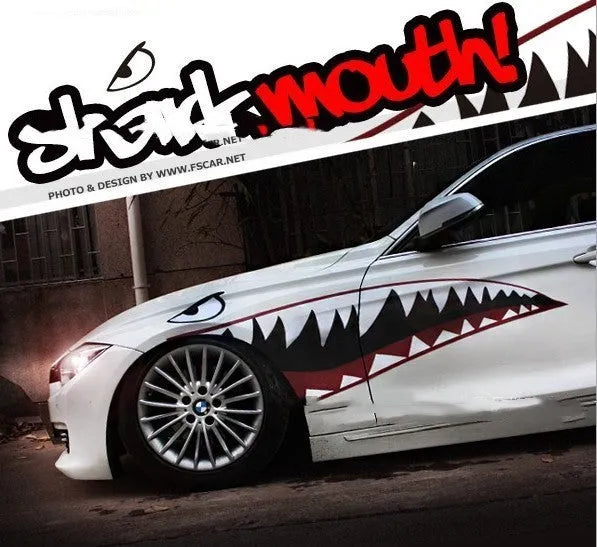 PVC body sticker with shark latte art design for outdoor decoration