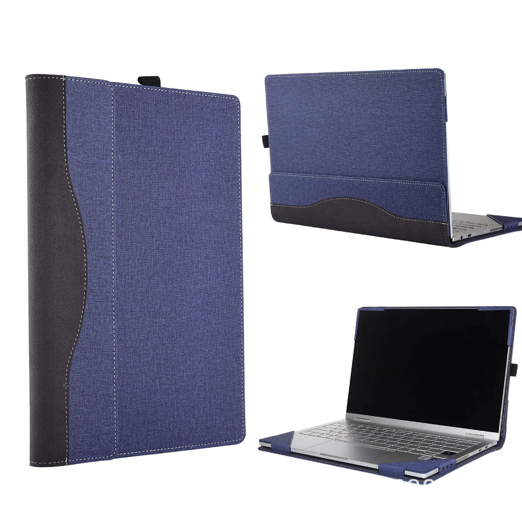 Black imitation leather protective sleeve for Microsoft Surface Laptop 6 with portable bracket design