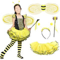 Bee insect wings tutu skirt magic wand set with mesh fabric, free size, for Halloween carnival costume