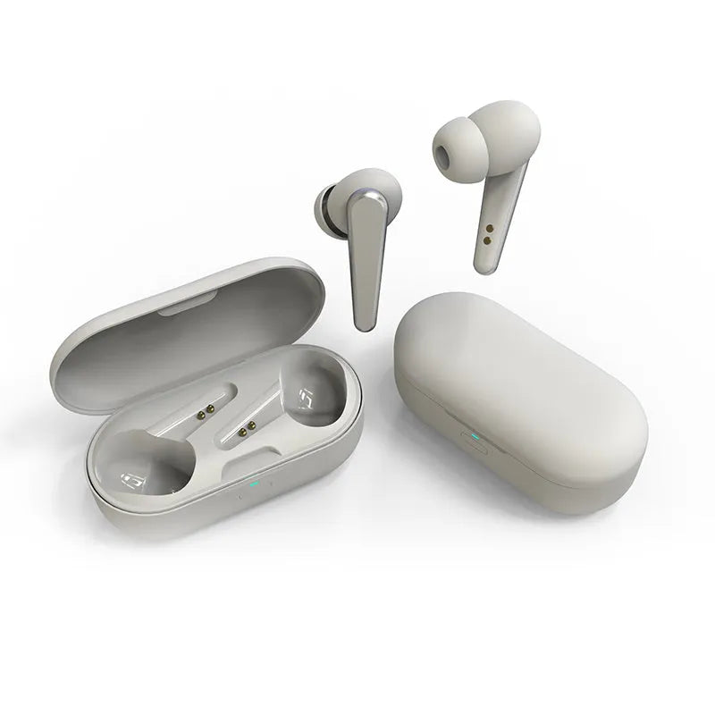 ANC active noise reduction Bluetooth 5.0 earbuds with battery display in black white pink green and blue colours