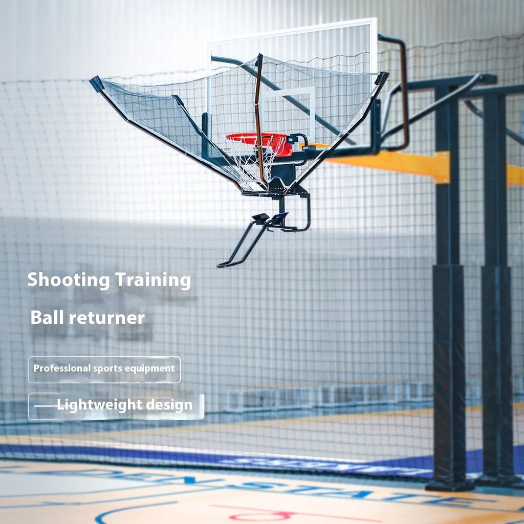 Automatic basketball training ball return device with cowhide leather and iron construction