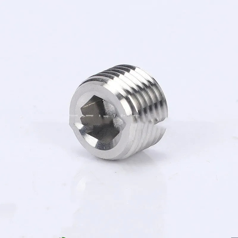 Stainless steel hexagon bulkhead plug fitting with 3/8 thread for pipe connections