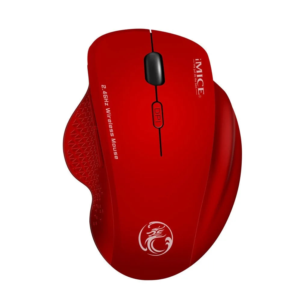 2.4G wireless mouse with 6 buttons in black, for laptop and notebook computers, 113x80x48mm