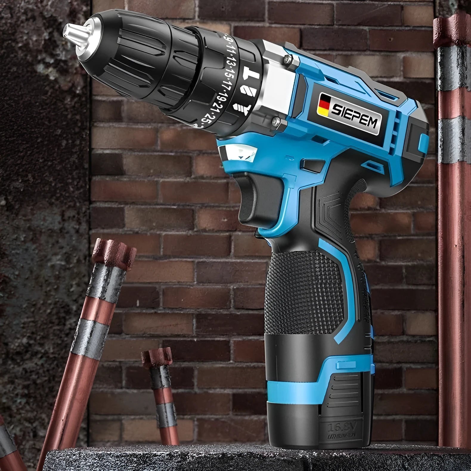 12V impact pistol drill electric screwdriver with two-speed control and pistol grip