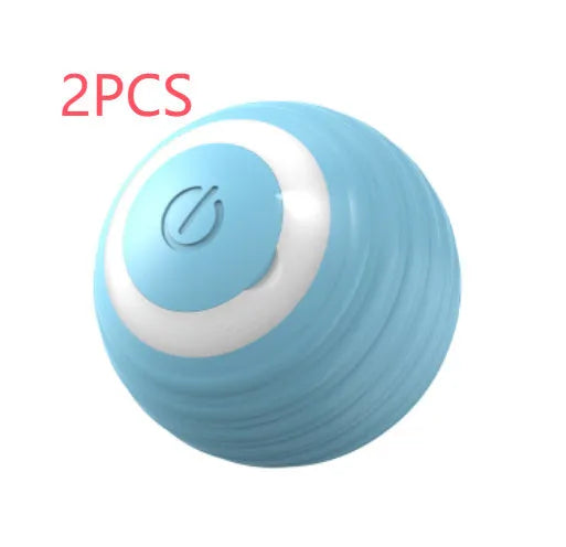 Blue automatic moving cat toy ball with rechargeable charging cable