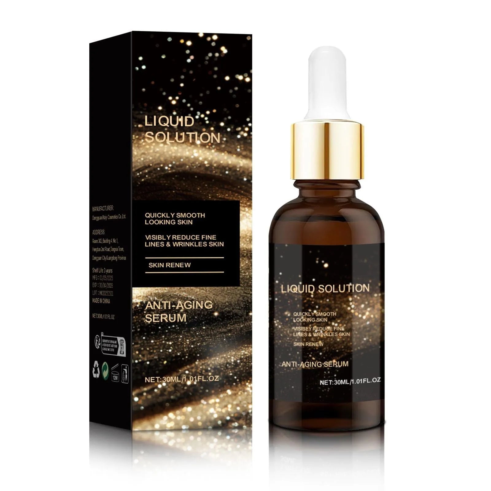 30 ml facial moisturising solution bottle with hyaluronic acid