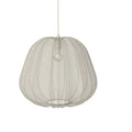 Japanese style pumpkin-shaped ceiling lamp with iron construction in white or grey blue finish