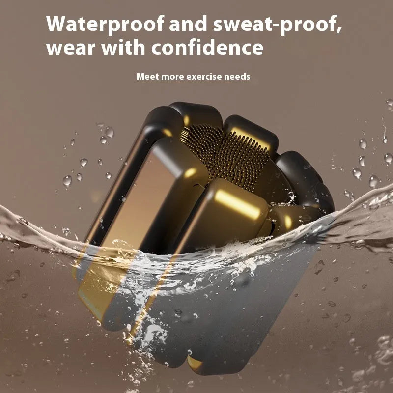 Detachable black Velcro silicone fitness bracelet with a 2lb weight on a wrist.