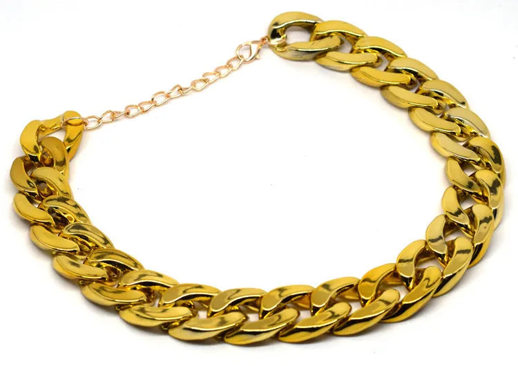 Gold colour chain dog collar with adjustable buckle for small to medium sized dogs