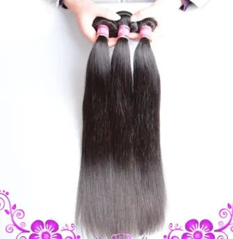 Straight human hair curtain weft with closure wig accessory, real hair block, multiple size options
