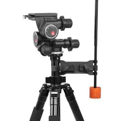 Black ABS tripod umbrella clip with screw-chuck mechanism on a tripod shaft
