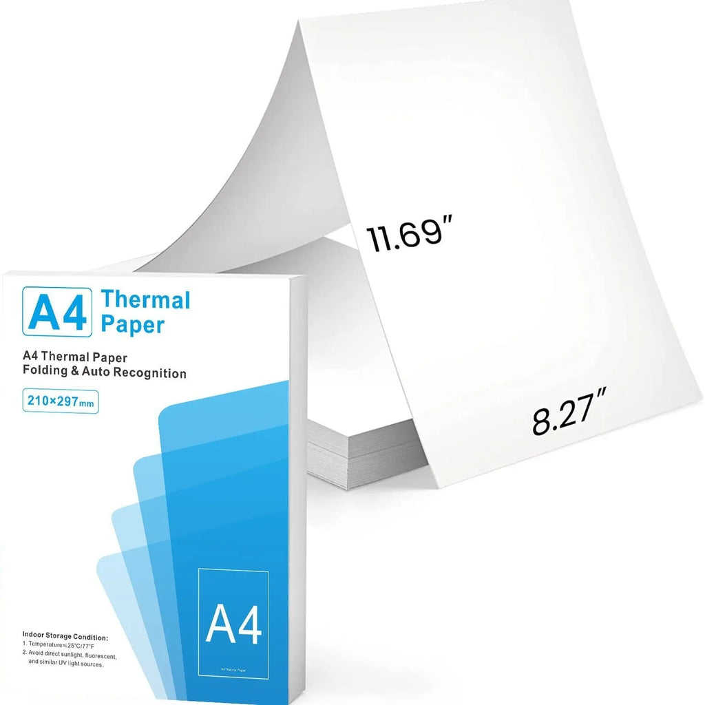 A4 thermal printer paper in white colour with quick-drying surface for business use