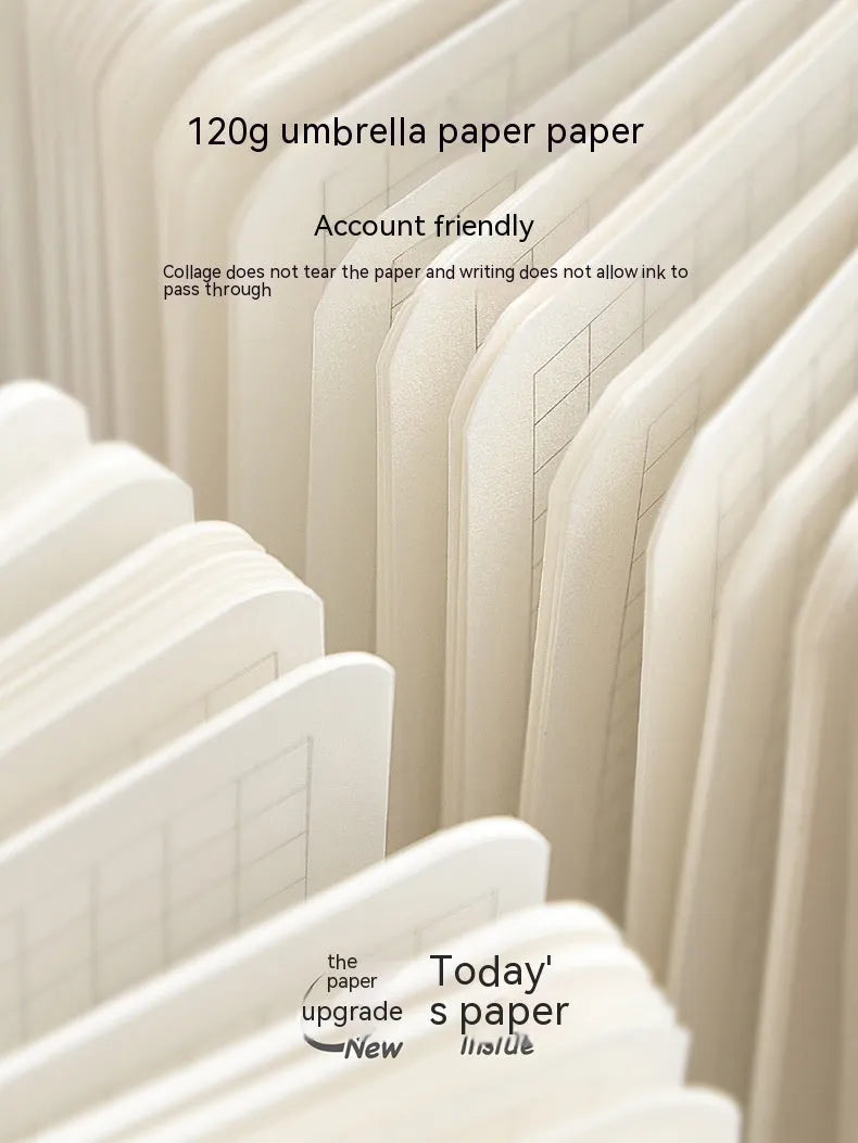 Square white checkered paper diary with stickers, 148mm by 148mm size