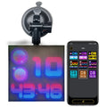 Bluetooth wireless LED car display screen with aluminium frame showing colourful animation projection