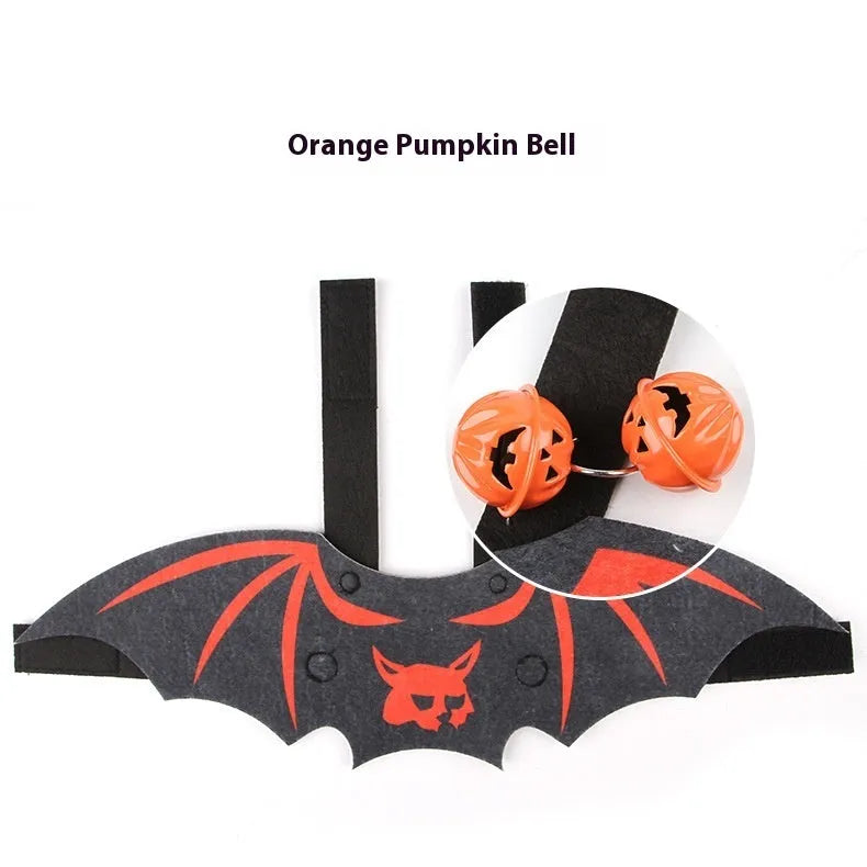 Halloween batwing costume for cats in felt material with multiple colour options
