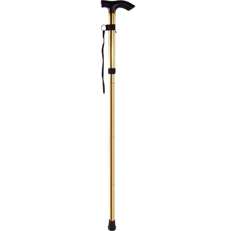 Aluminium folding walking cane with adjustable height and non-slip grip in multiple colour options