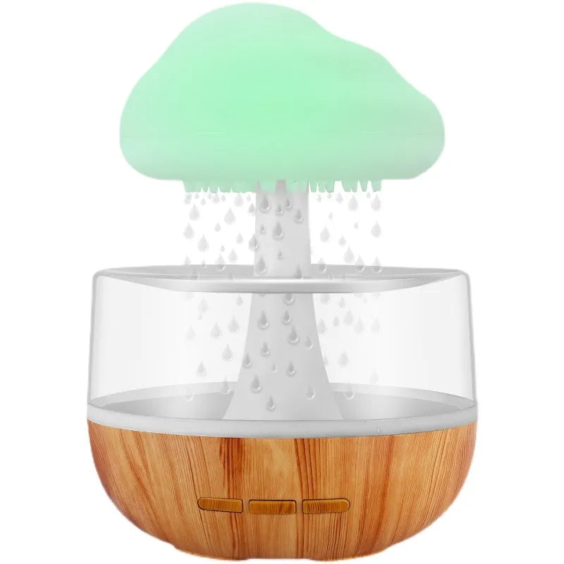 White cloud-shaped humidifier with colour changing night light and water drop feature