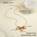 Vintage sunflower stainless steel necklace with 18K gold electroplated finish on display