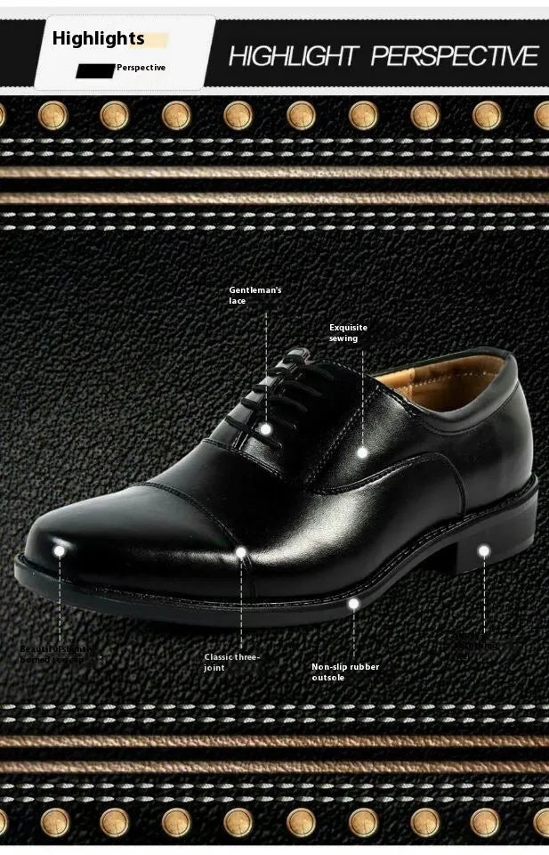 Men's mesh three connector business casual lace-up leather shoes with PU upper and rubber sole, round toe, size 38-46