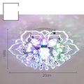 Modern crystal ceiling lamp with flower-shaped shade showing concealed and exposed installation options
