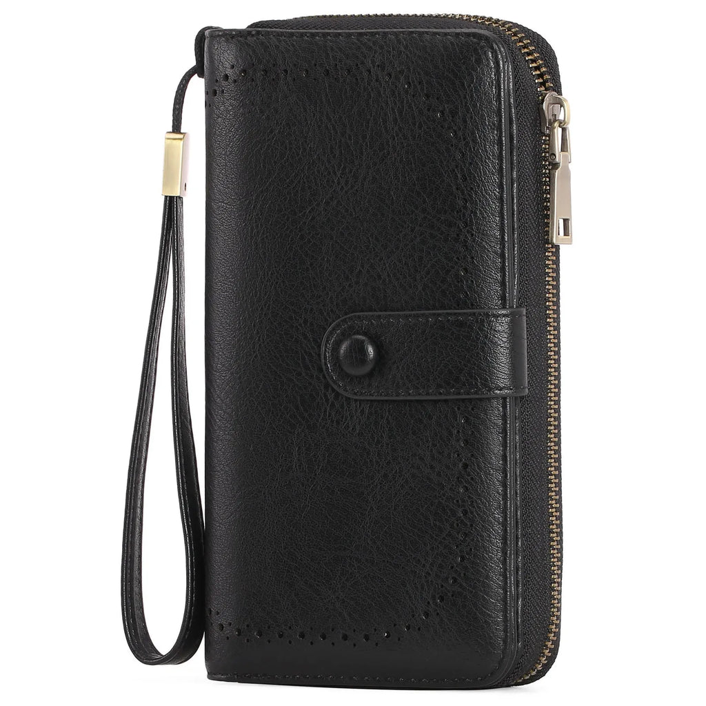 Women's expanding RFID-protected passport wallet in pu leather, shown in multiple colour options.