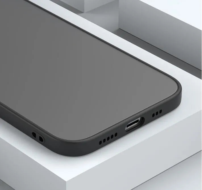 Frosted hard iPhone case with fine hole texture in black, dark green, and blue colours.