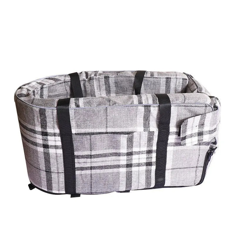 Outdoor dog kennel in blue cloth construction suitable for car travel and home use