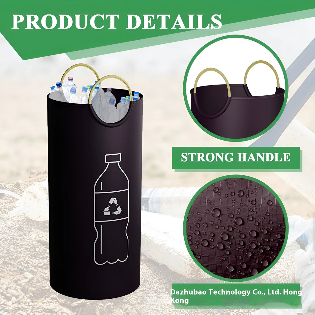 Round portable PP plastic trash can with 38cm diameter for office and outdoor waste disposal