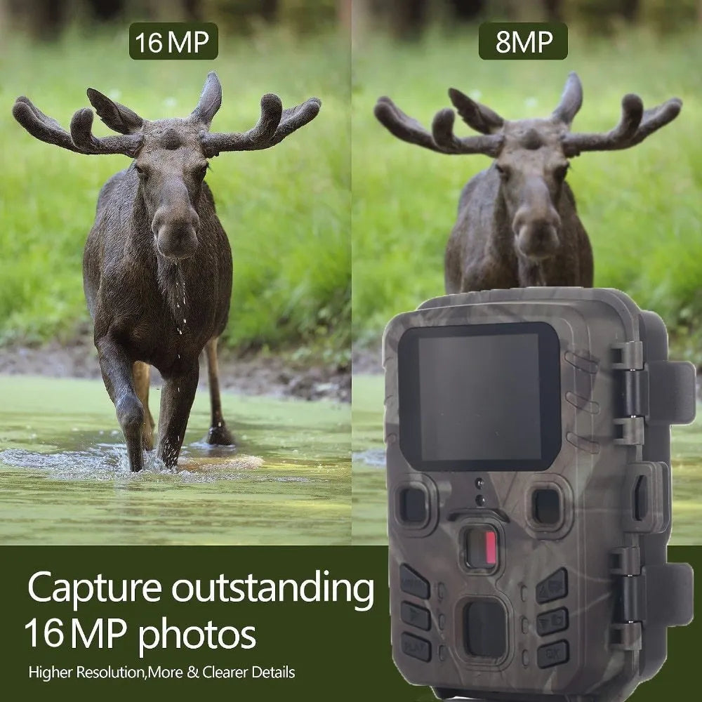 Black infrared night vision monitoring device with 12-megapixel sensor and TF card slot