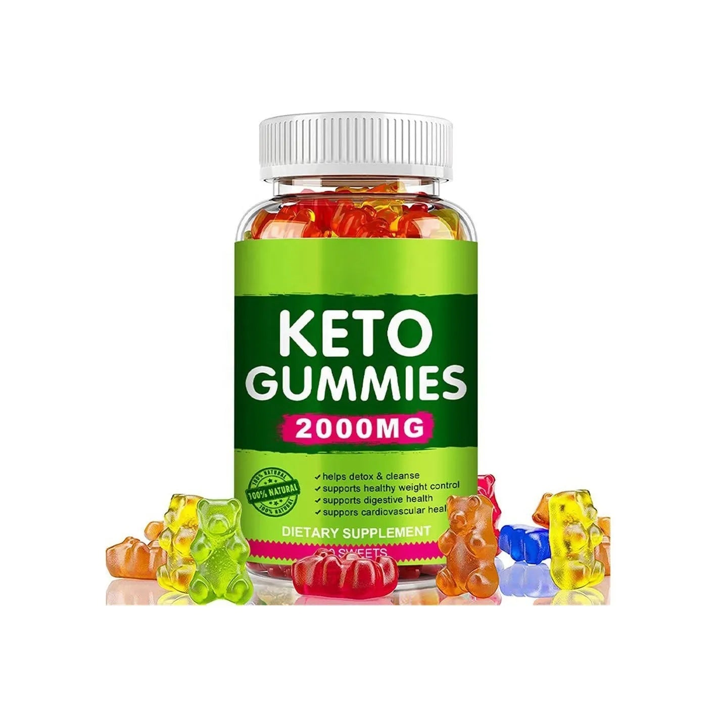 Bottle of 60 Keto BHB Vinegar Candy Vitamin soft candy tablets for ketogenic diet supplementation