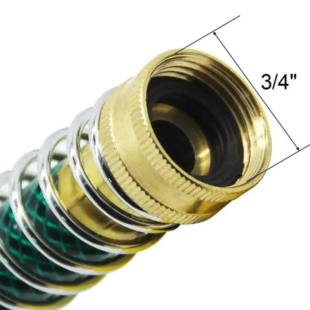 15cm brass spring hose connector with anti-kink mechanism for garden irrigation systems