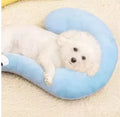 Cat sleeping mat with U-shaped neck protection pillow in moon and question mark designs
