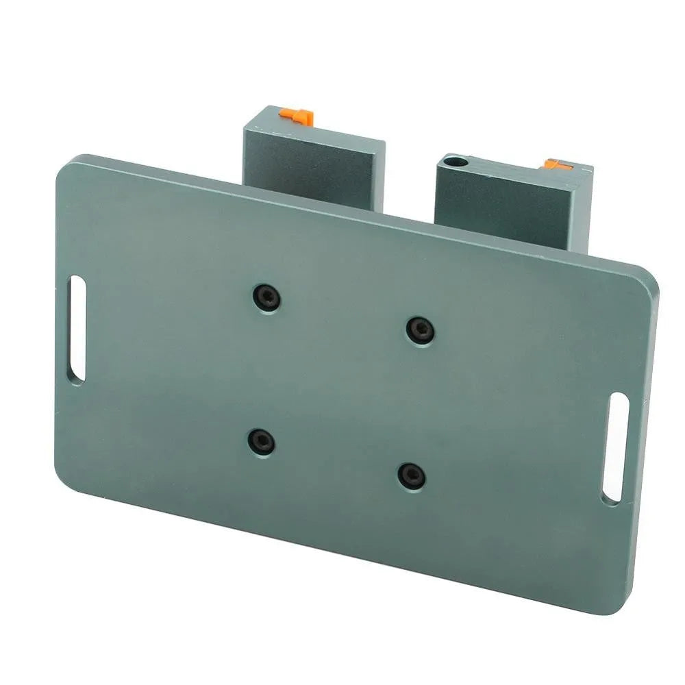 Black mobile phone repair fixture with silicone grips and a metal crowbar tool for disassembly