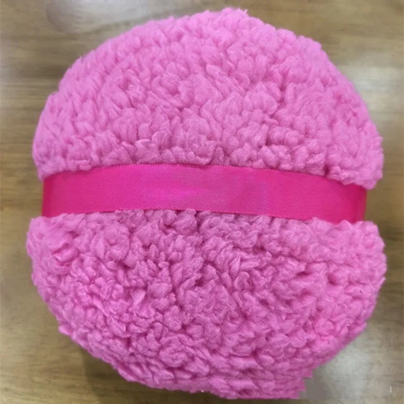 Oversized plush powder puff 150x75mm in pink, white, or skin colour