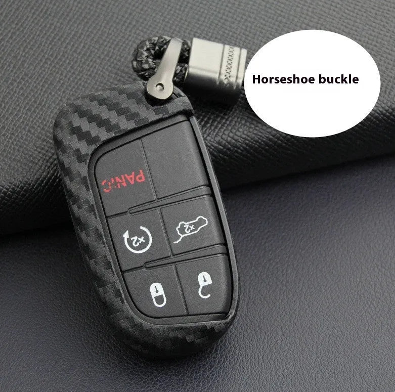 Black silicone protective case for a Dodge Chrysler Fiat car remote key