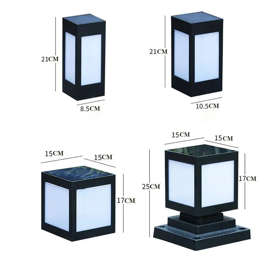 Waterproof solar garden lights with LED illumination for outdoor landscape and pathway lighting