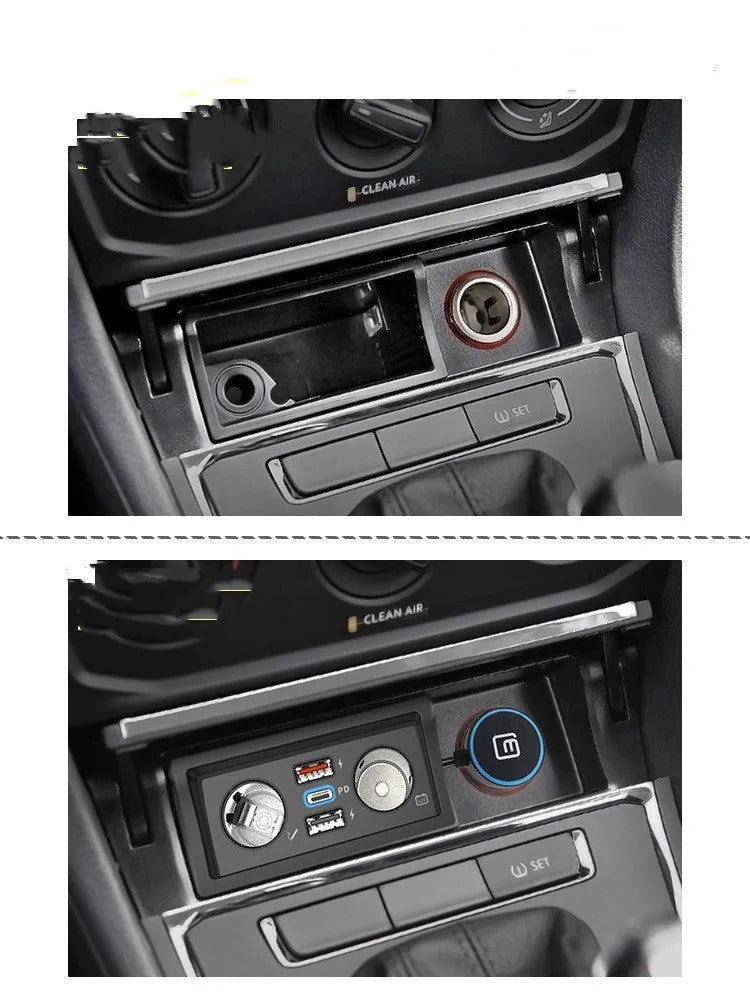 Volkswagen Lavida Pola Weiling car charger with QC3.0 fast charging for Android and Apple devices