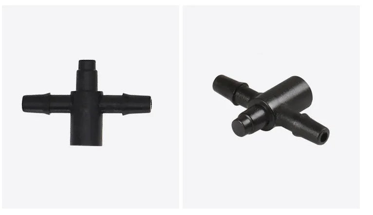 PE tee joint water distributor fitting for micro-spray irrigation systems