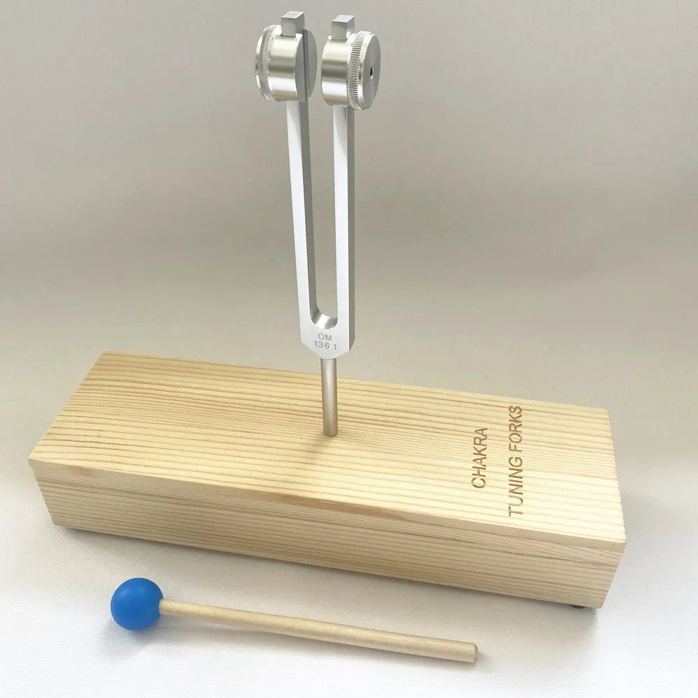 432Hz aluminium tuning fork with matching speaker unit in kraft paper box packaging