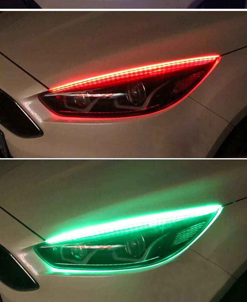 RGB colour changing LED daytime running light strip with remote control for General Motors vehicles