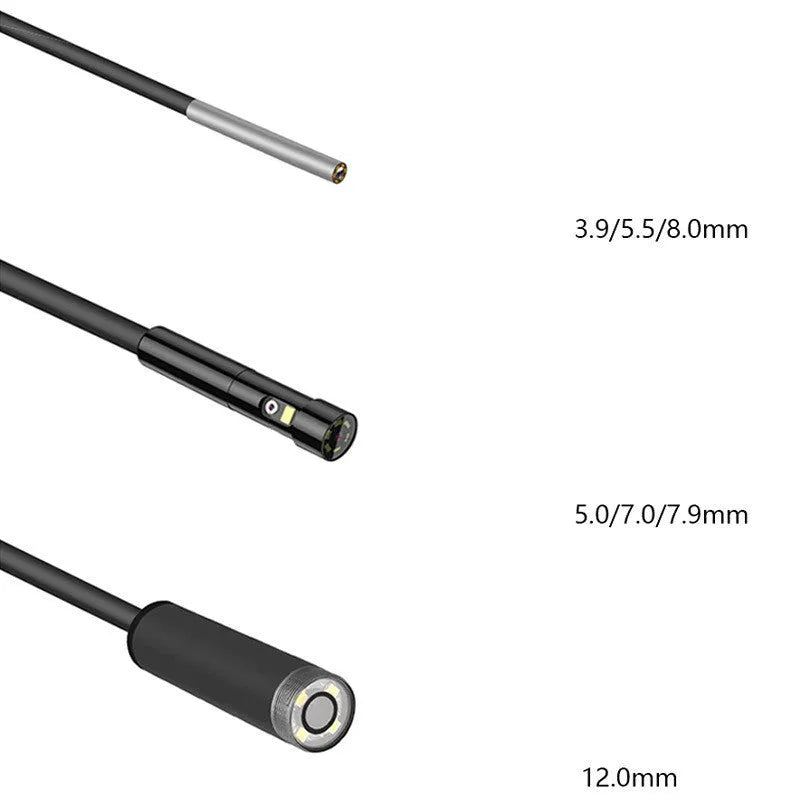 Handheld industrial endoscope with 4.5 inch screen and black semi-rigid inspection cable