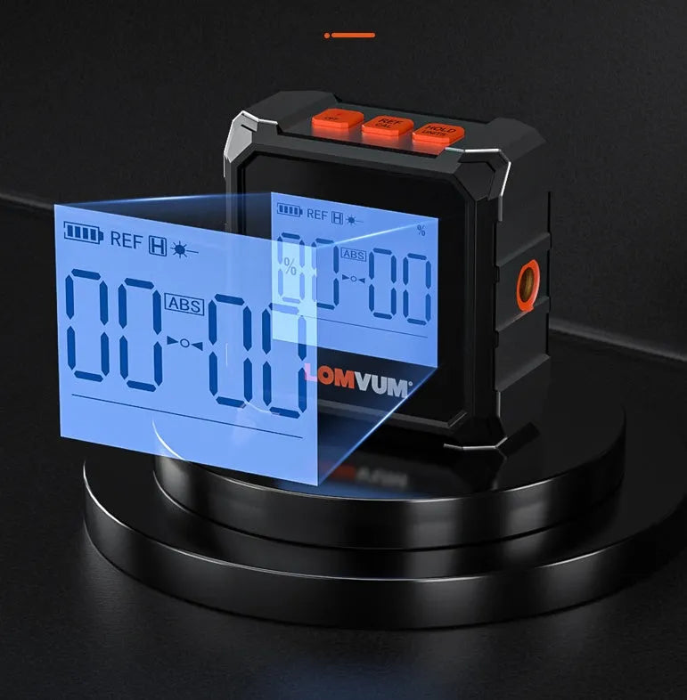 Flagship model digital inclinometer and laser infrared tape measure tool with alloy casing.