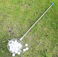 Metallic coloured stainless steel golf ball picker for retrieving balls from course hazards