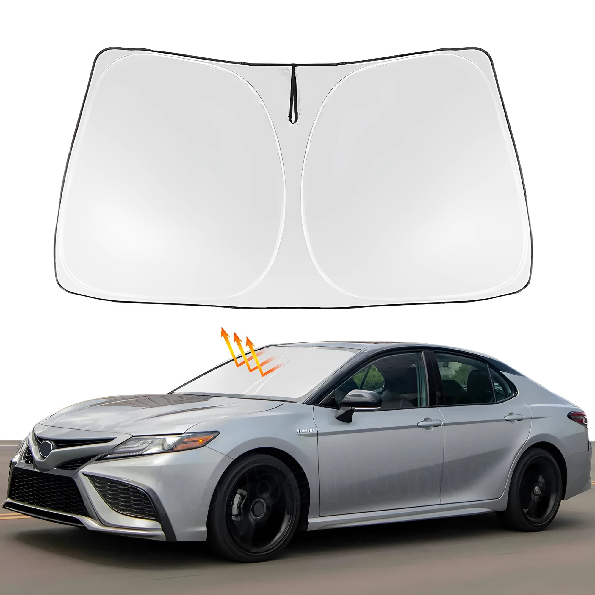 Silver aluminised car windshield sunshade for NOAH XOVY 90 series vehicles