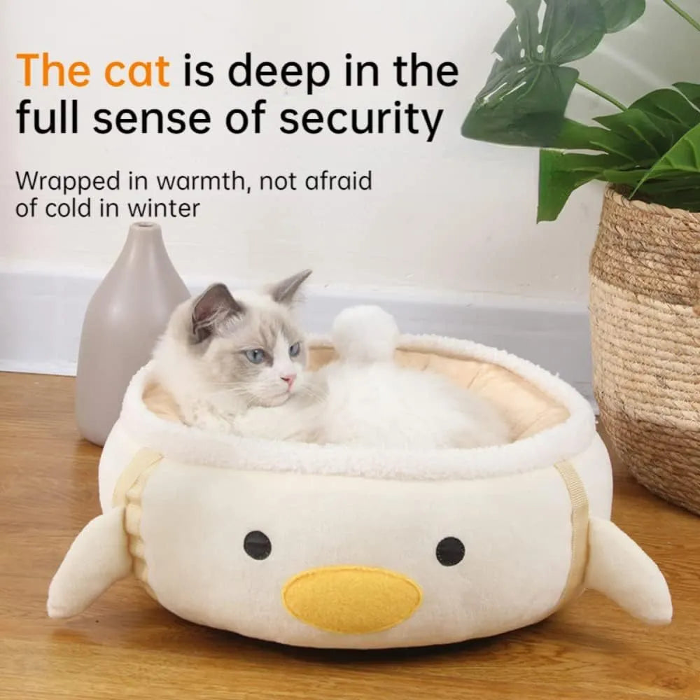 Green dinosaur-shaped cat bed shown both hanging as a hammock and laying flat as a sofa for small pets.